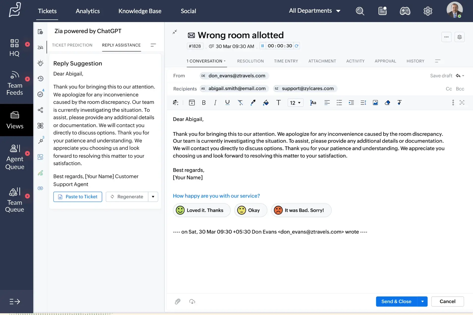 customer engagement platform: Zoho screenshot
