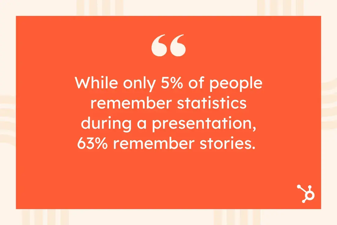 sales presentation, pull quote on using storytelling