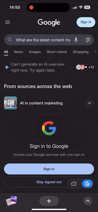 gif of switching between google search and arc search.https://arc.net/search
