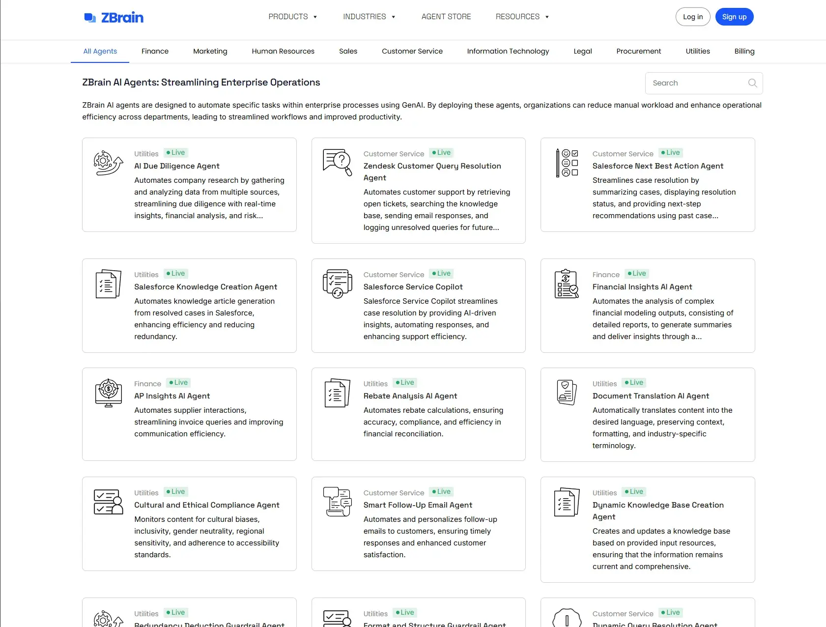 ai agents for marketing, zbrain agent list