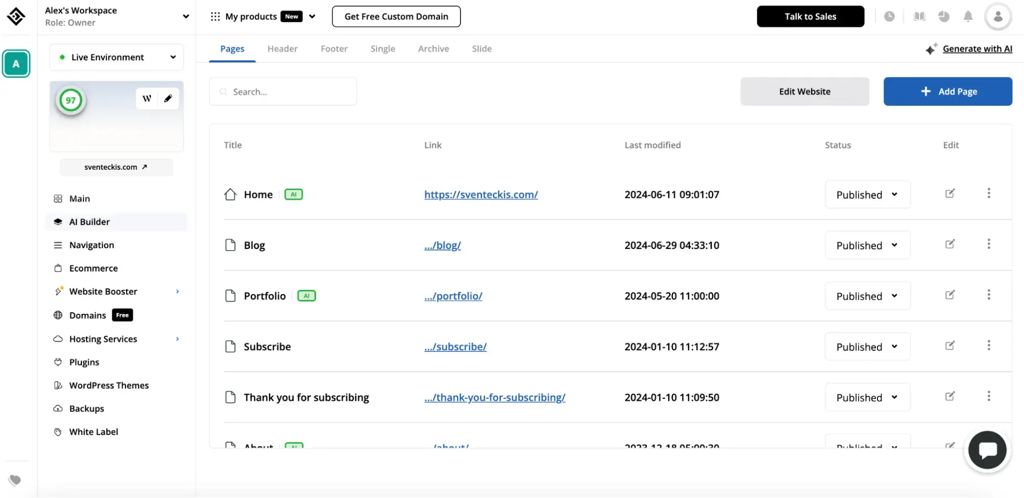 10web website hosting