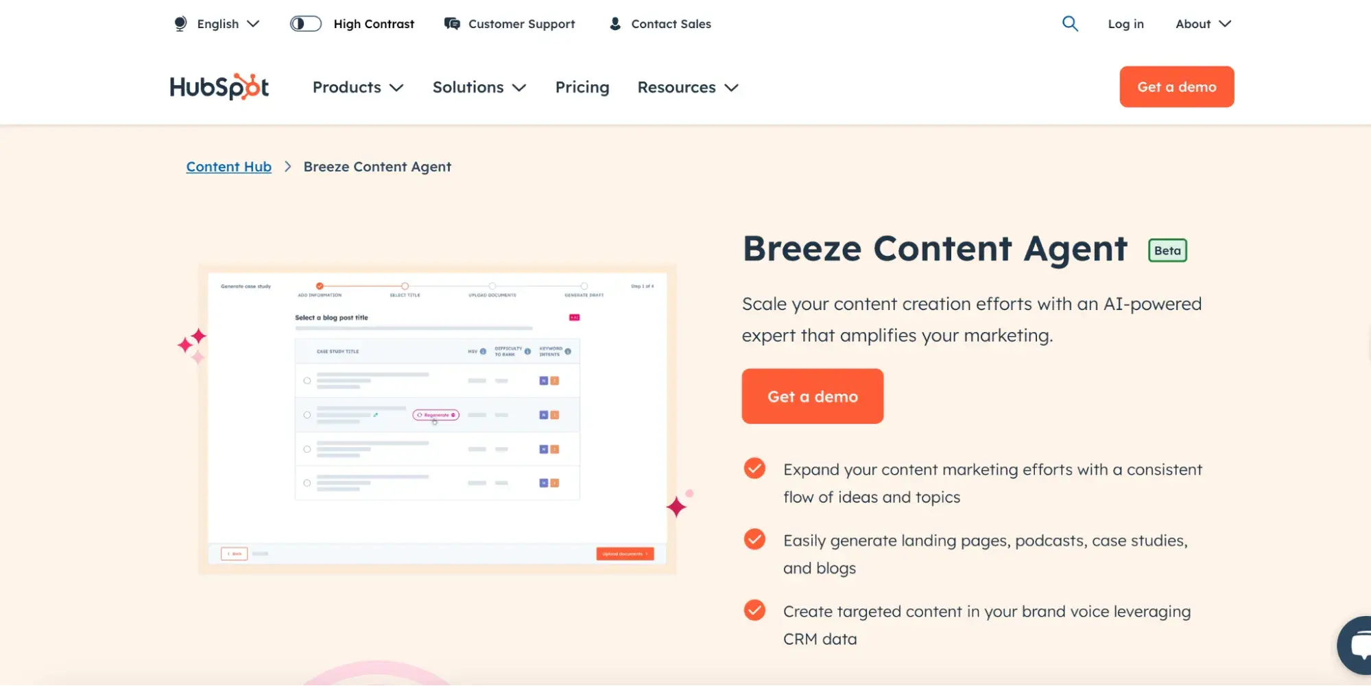 ai branding tools, breeze content agents