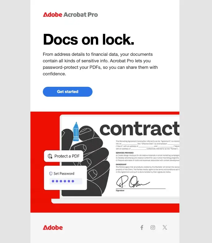 adobe b2b email marketing example