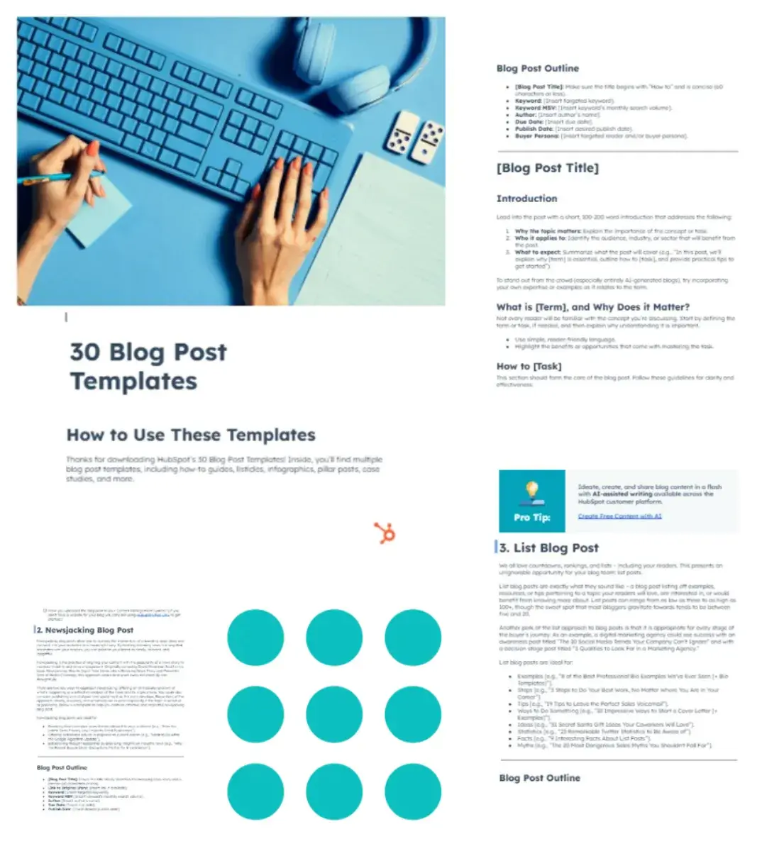 HubSpot's free blog post templates