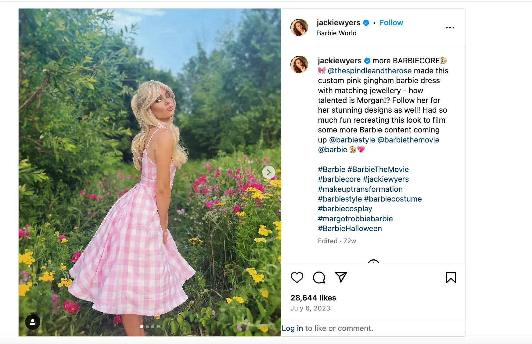 influencer inspired by barbie movie — earned media value example