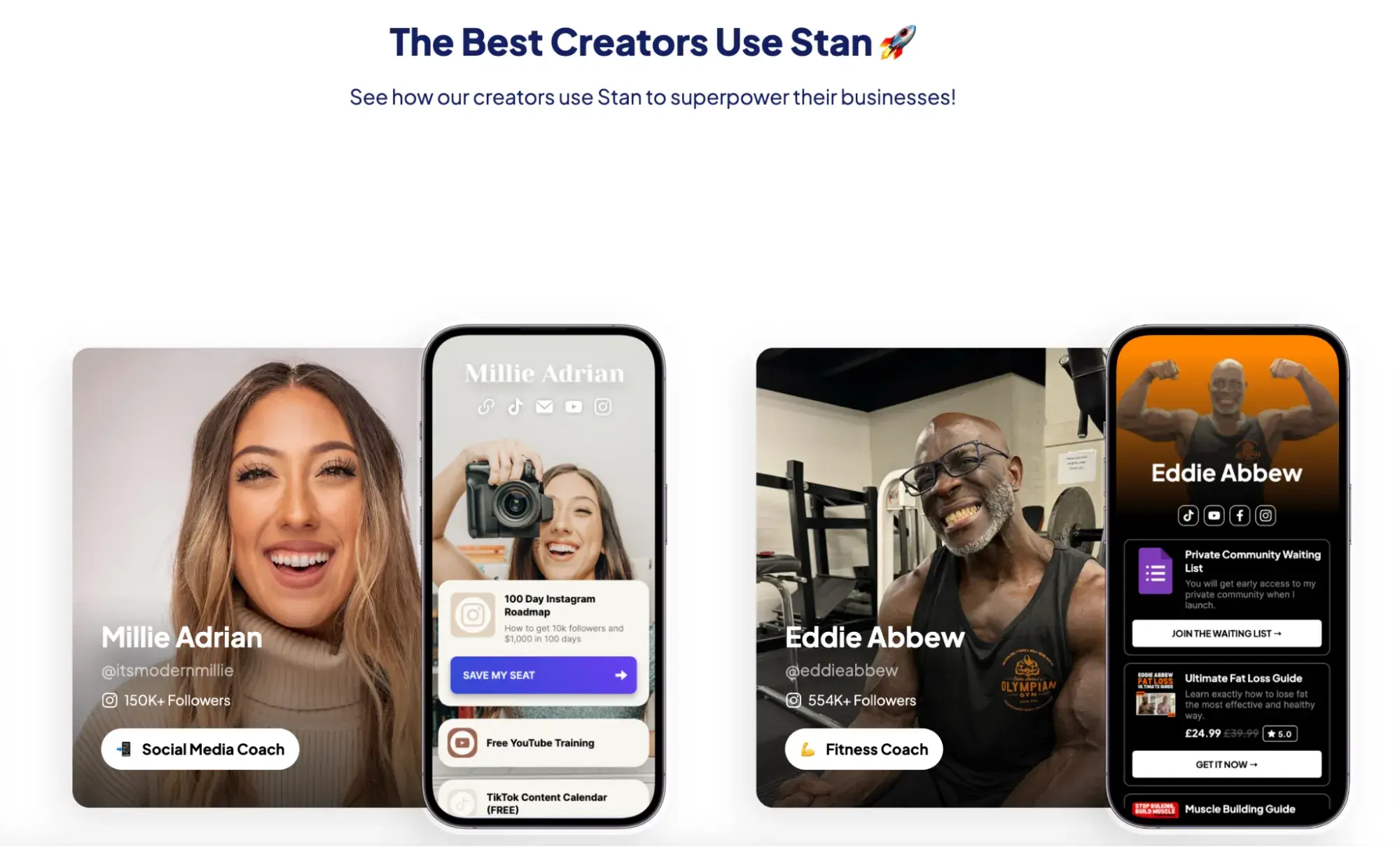 a screenshot of the stan.store website homepage