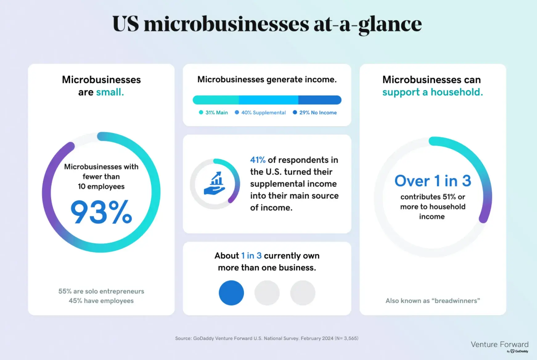 an screenshot of statistics pulled from Go Daddy’s Venture Forward U.S. National Survey