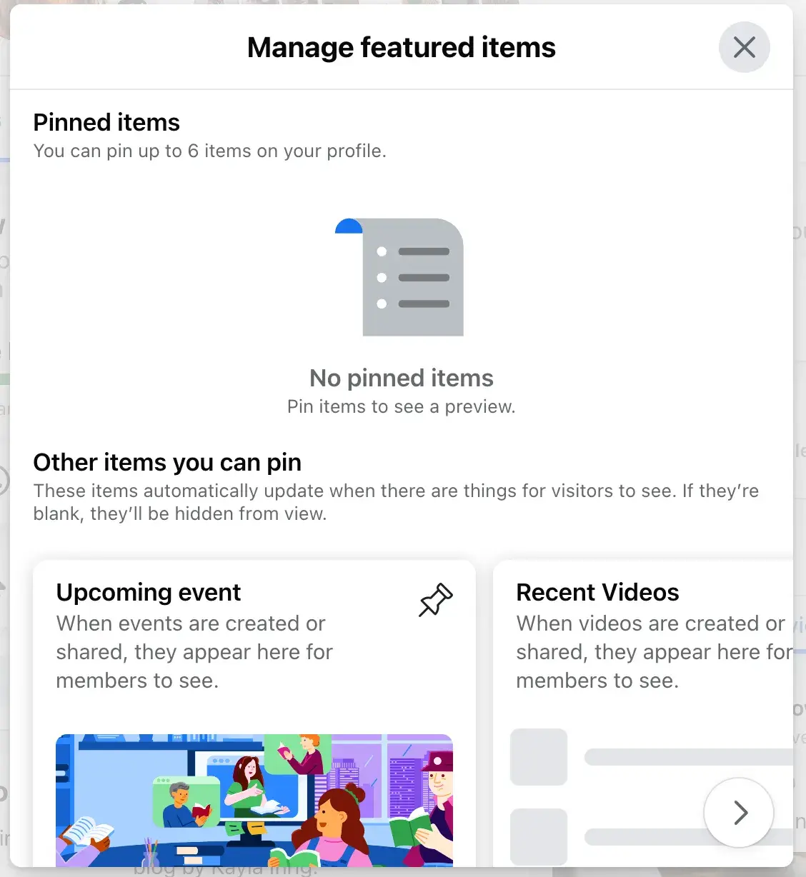facebook page featured section