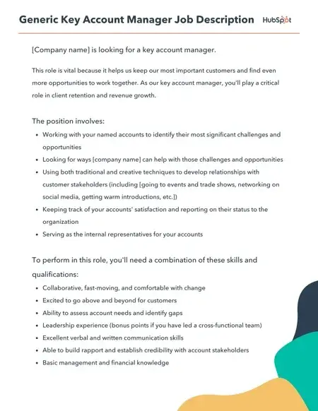 key account manager job description