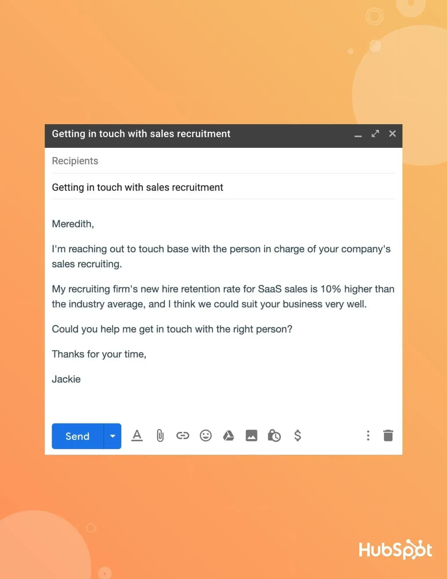 sales prospecting email examples: asking if you have the right person