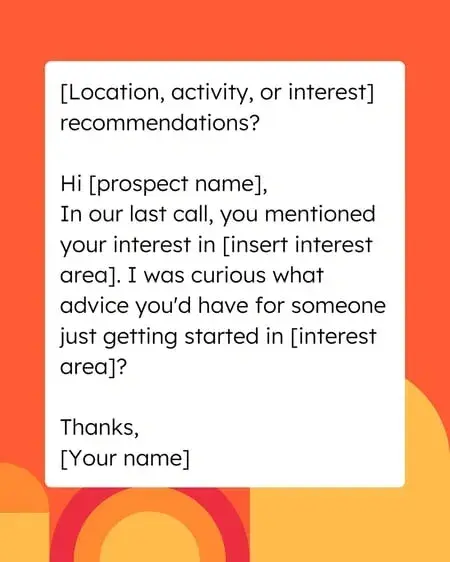 building rapport email template