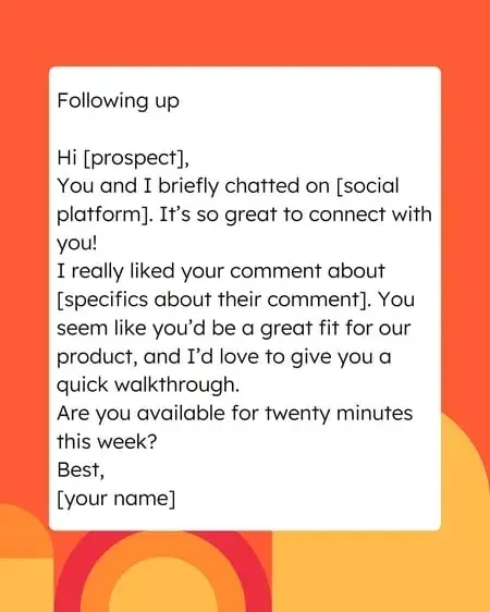 social post comment email template