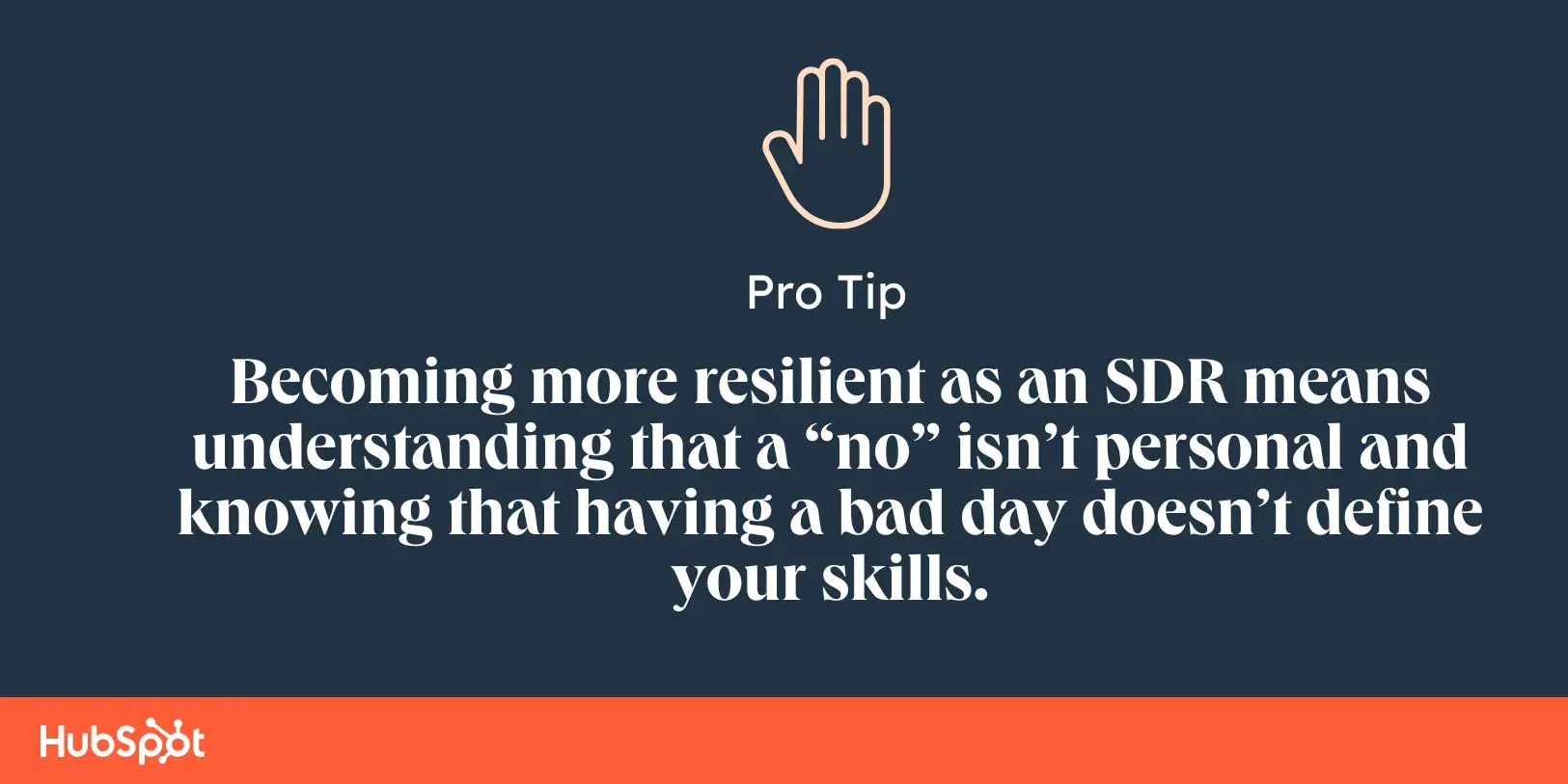 pro tip for building resilience, sales development representative skills