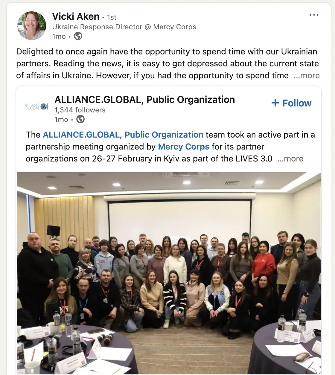 mercycorps ukraine director highlights the event she attended