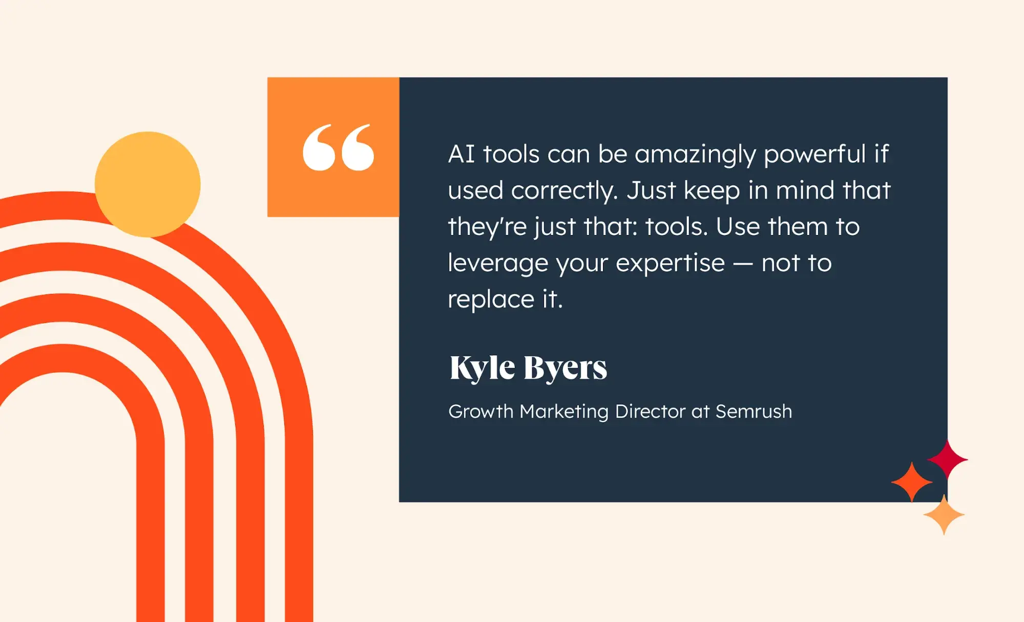 quote infographic shares kyle byers’ insights into the future of seo and ai tools.