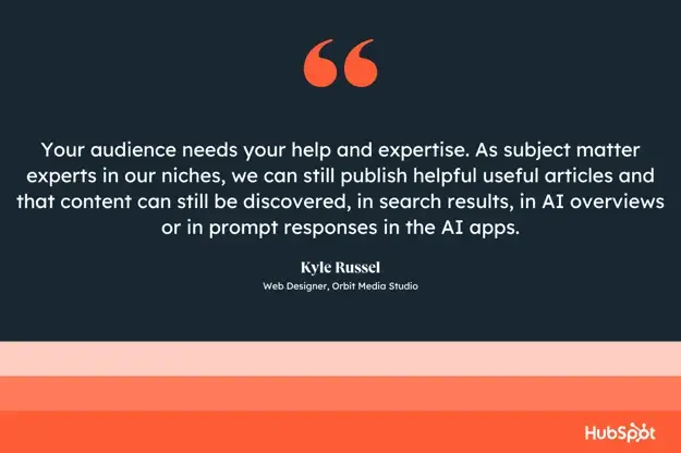 quote infographic from kyle russell shares an insight into the future of seo.