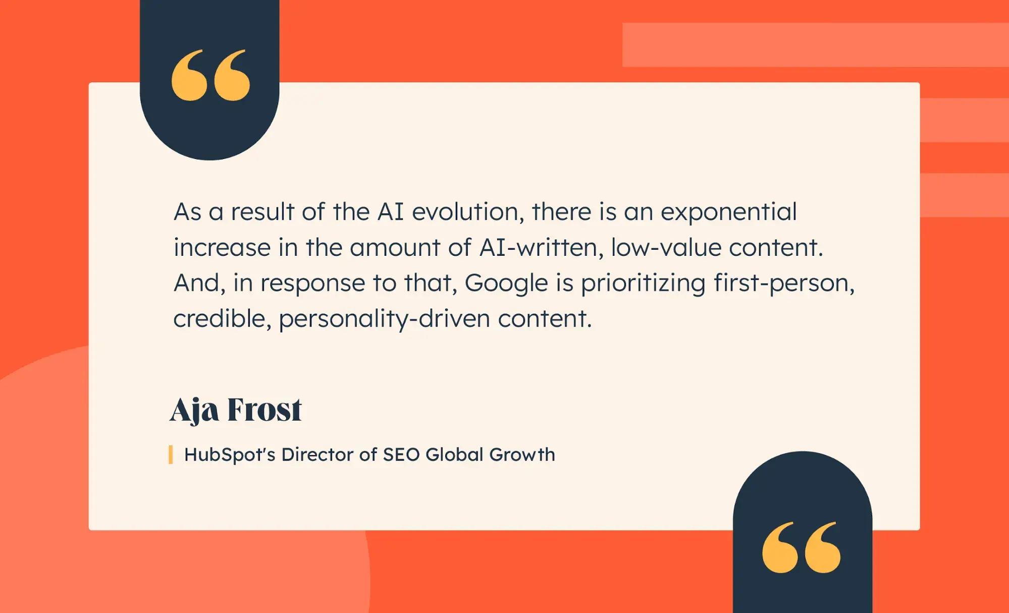 quote infographic shares aja frost’s insights into the future of ai and seo.