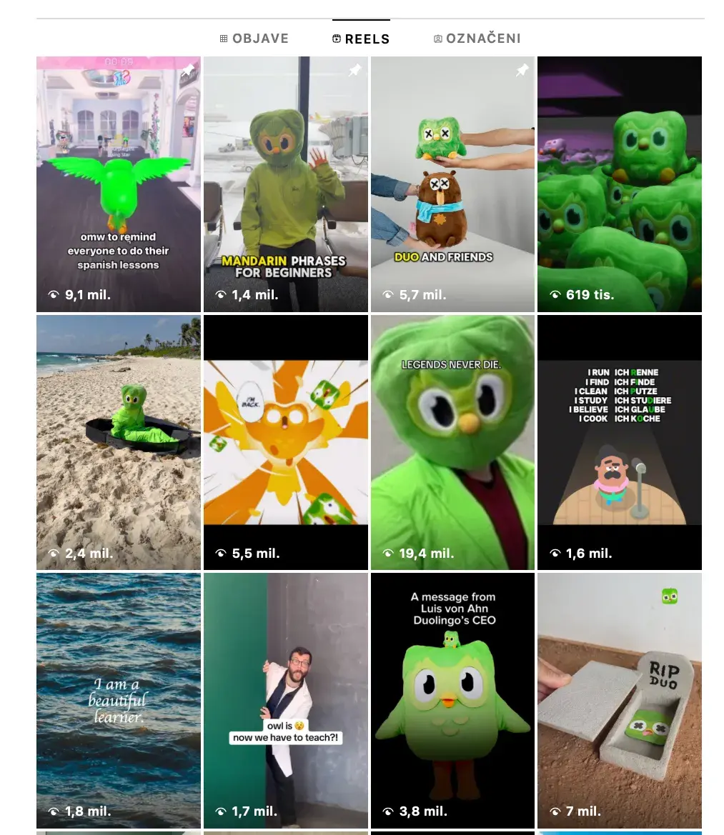duolingo’s instagram reels