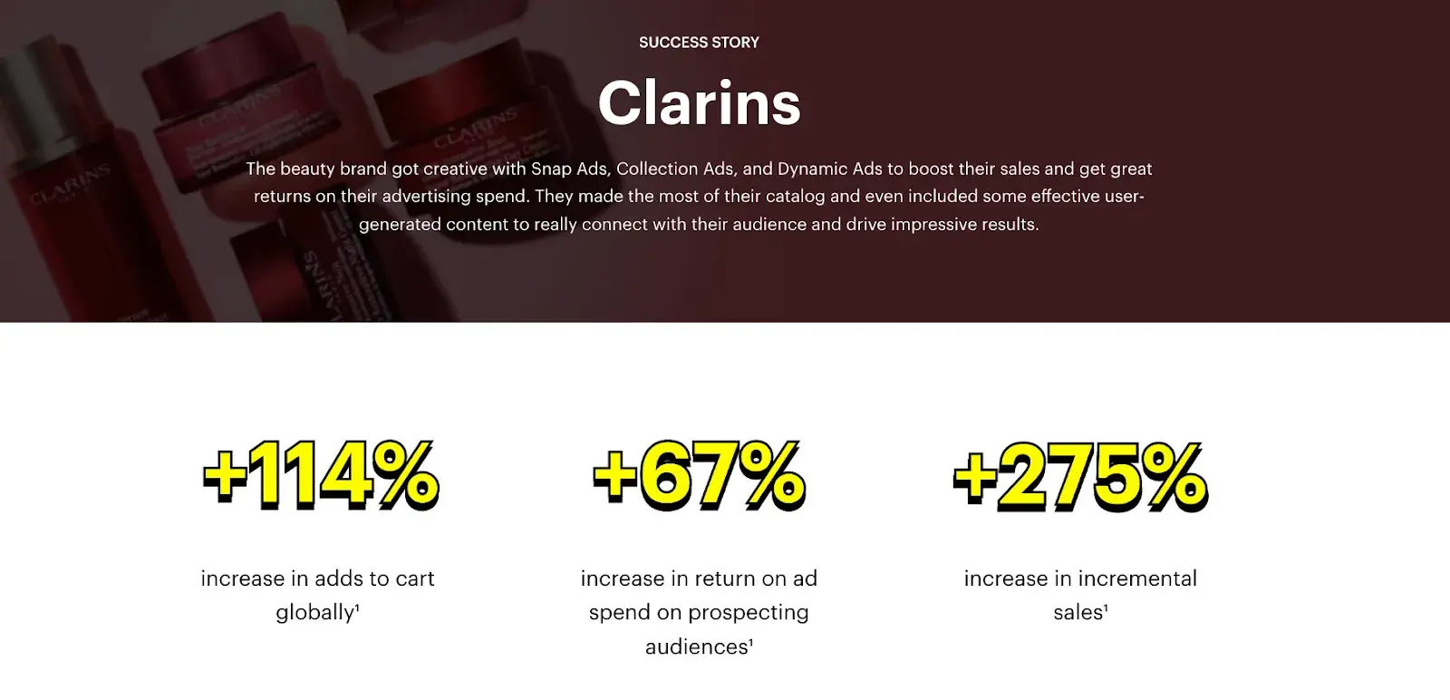 clarins x snapchat campaign results