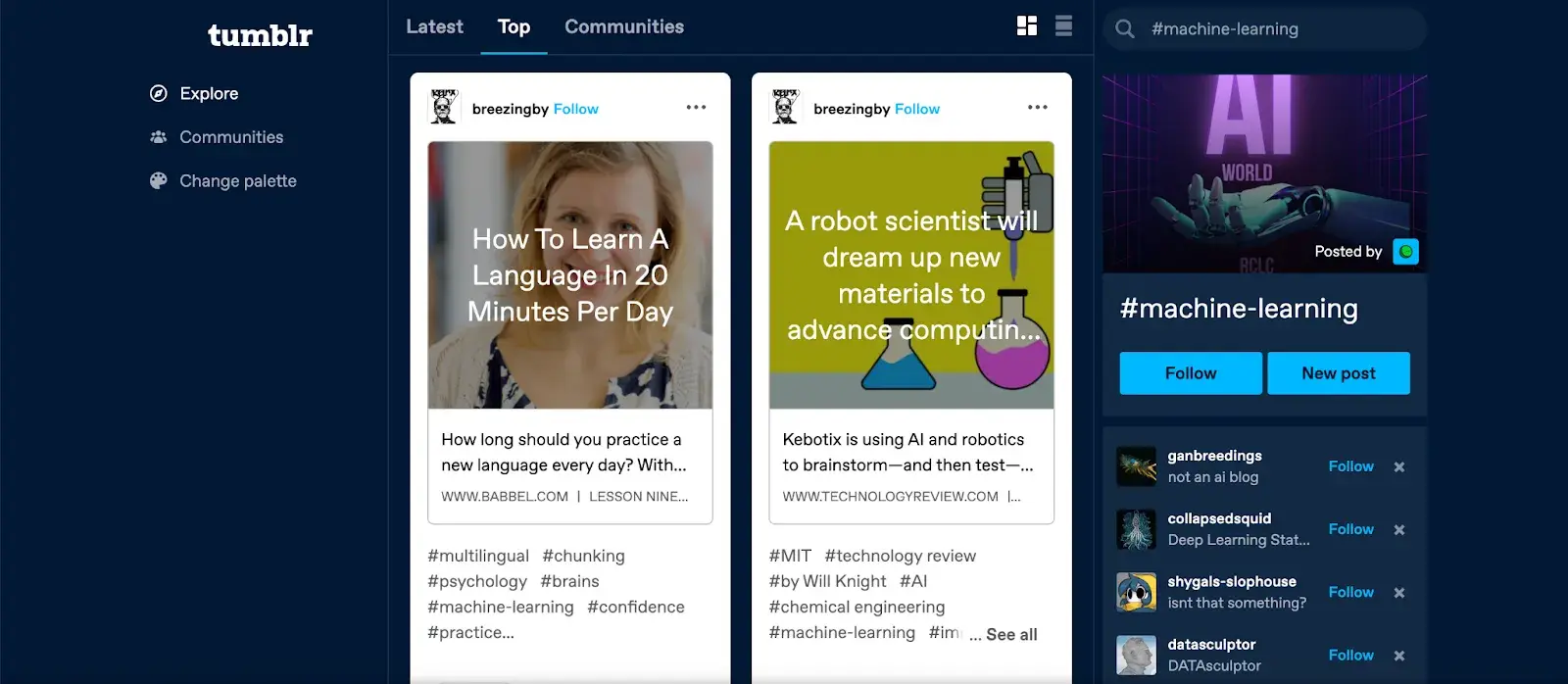 tumblr “machine learning” space