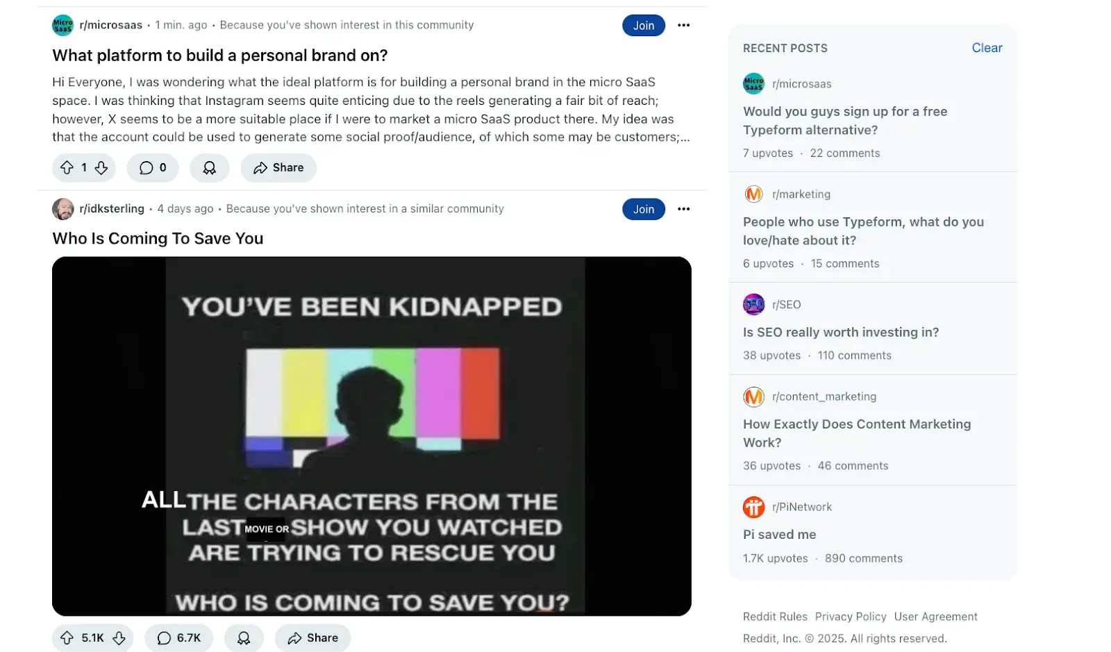 reddit’s feed