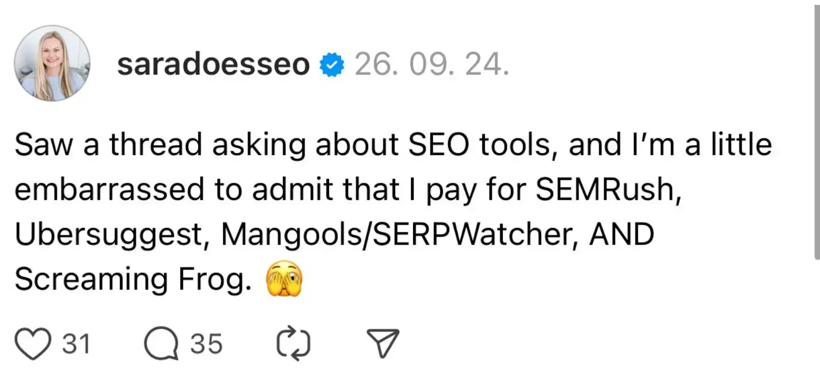 threads by sara does seo
