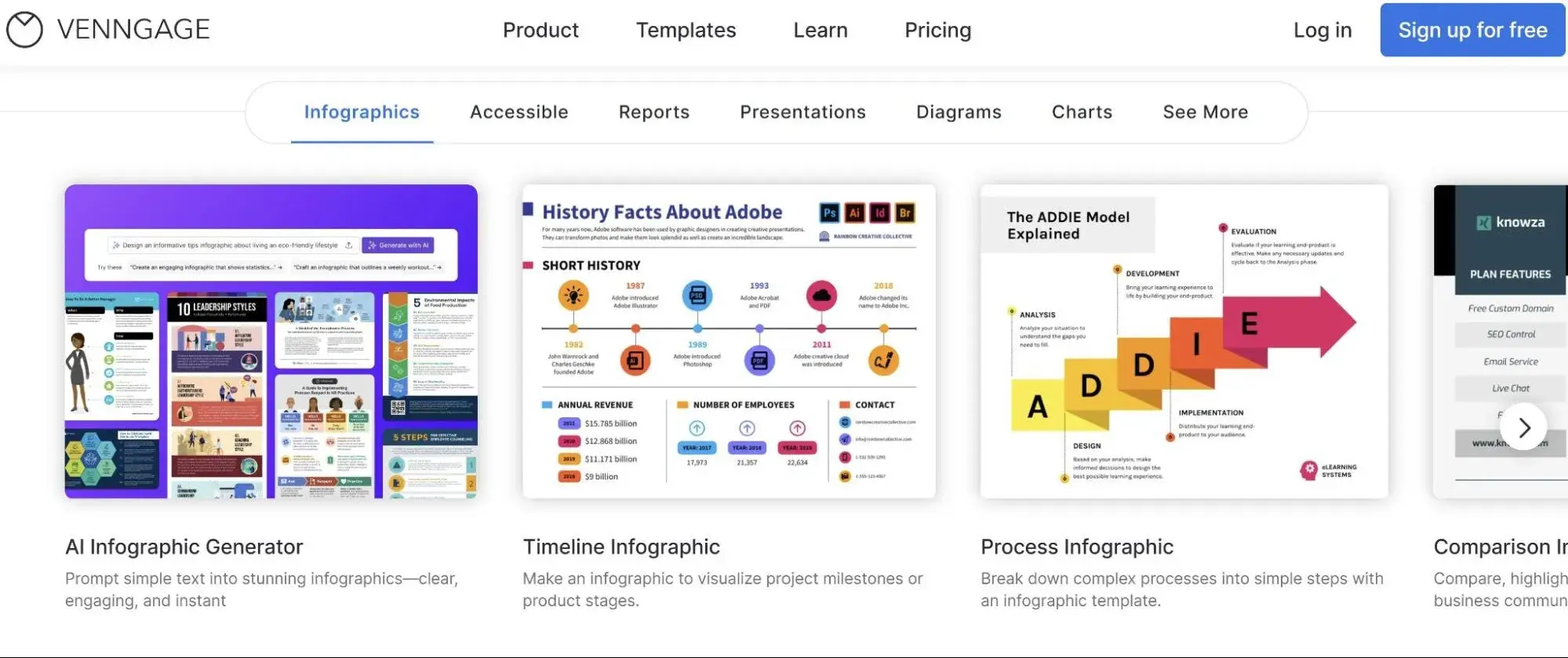 screenshot of venngage