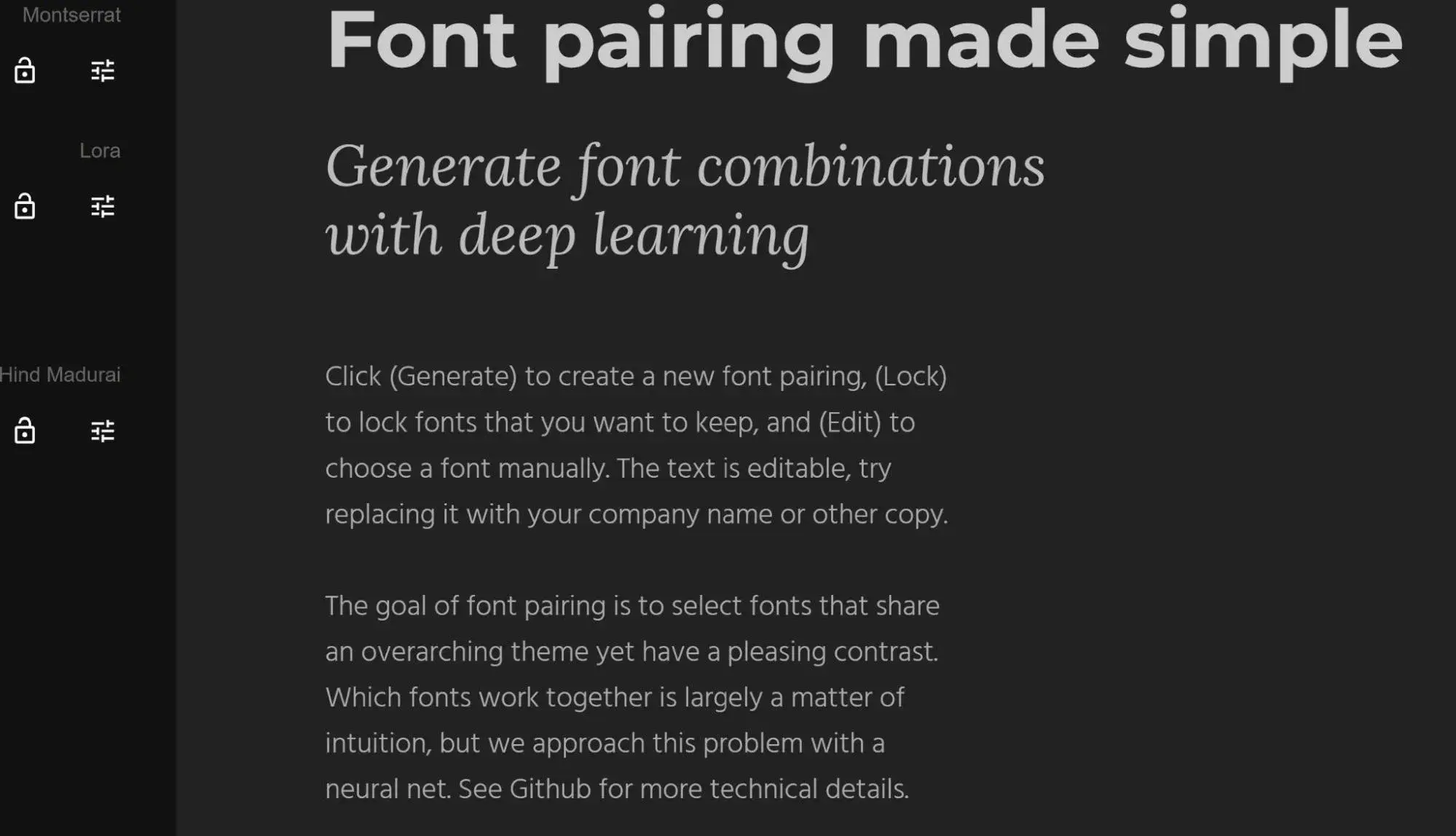 screenshot of fontjoy