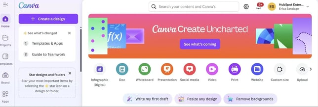 screenshot of canva