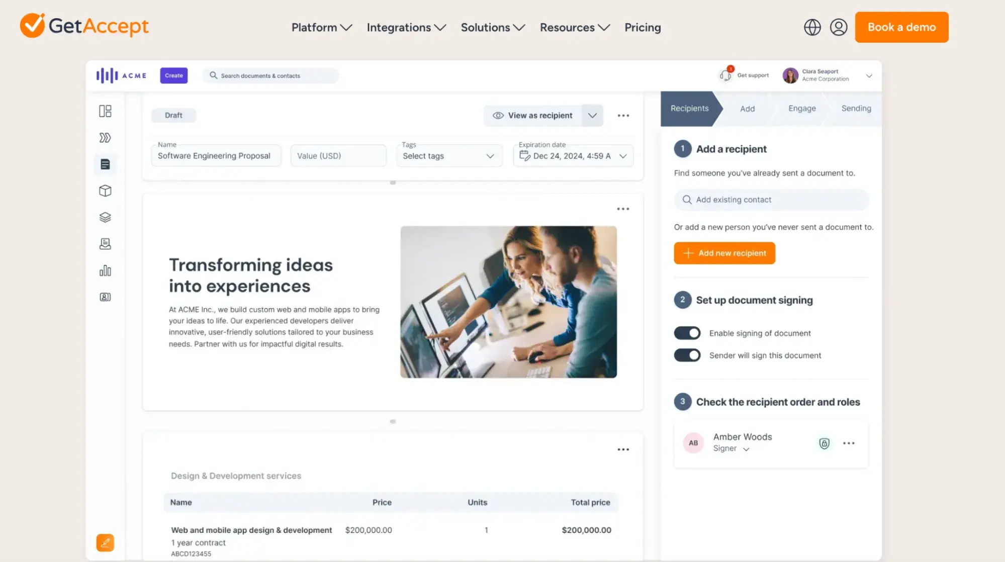 sales in business: getaccept is an example of a b2b business