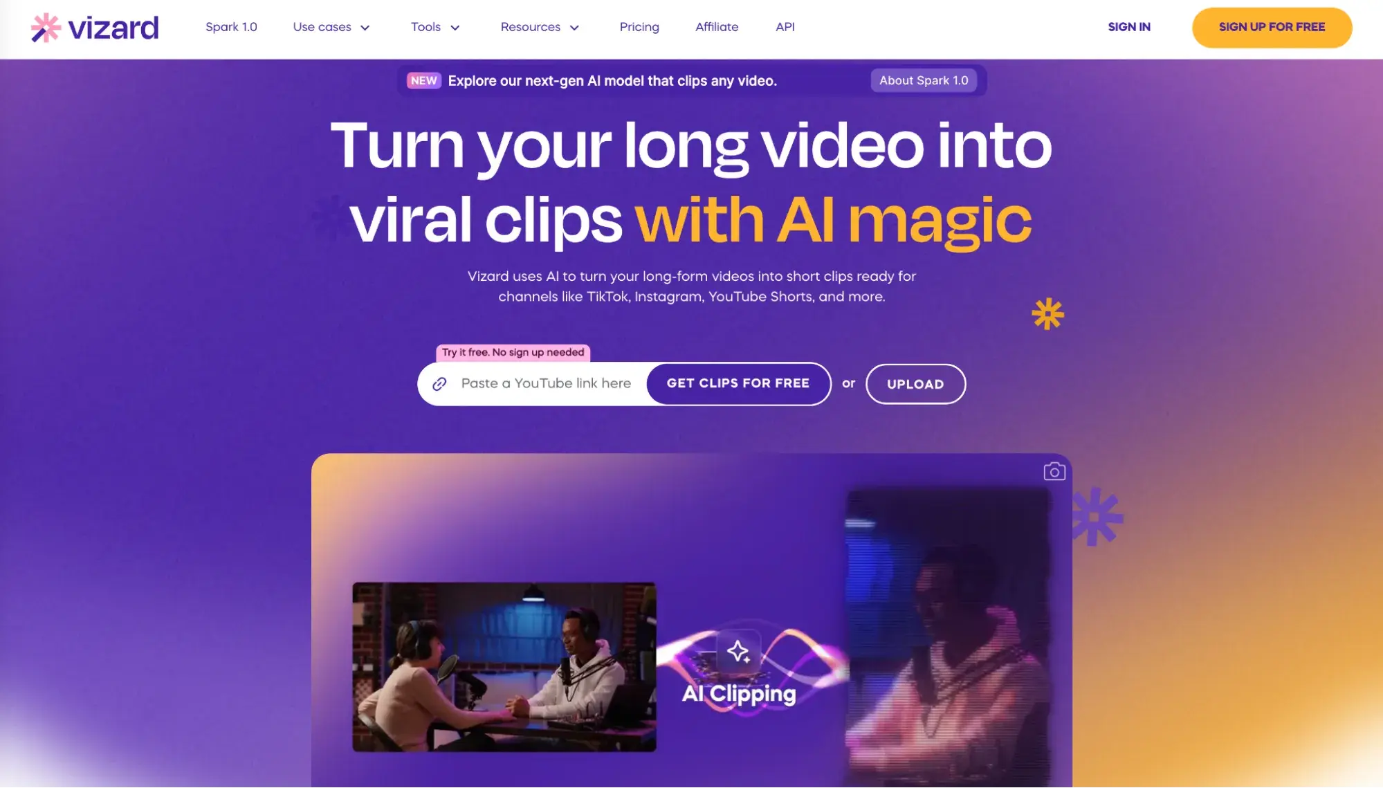 ai tools for social, vizard.ai
