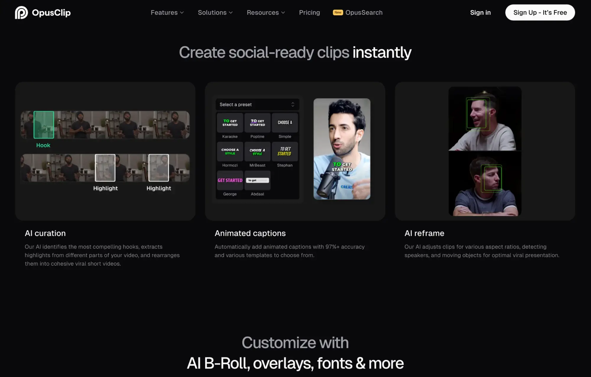 ai tools for social, opusclip