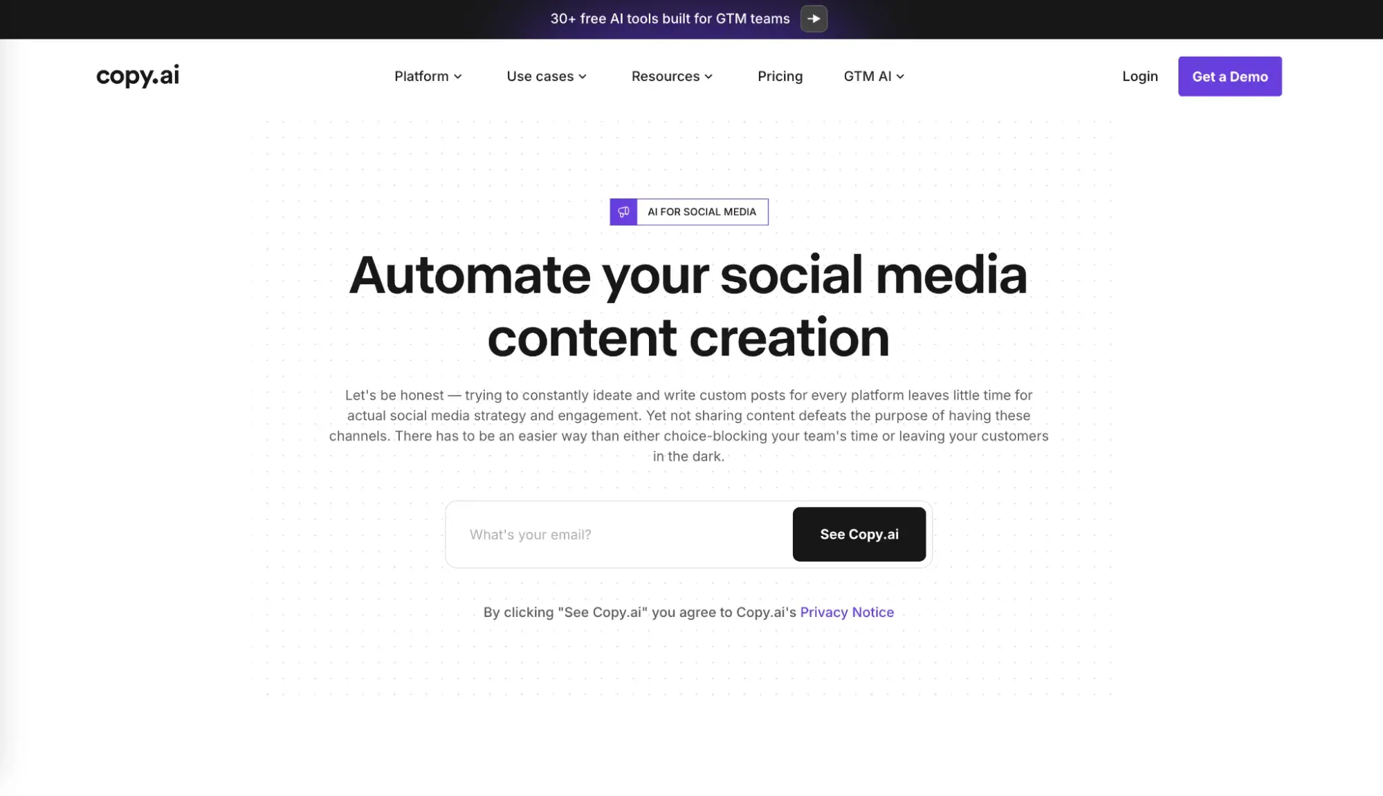 ai tools for social, copy.ai social media content creation