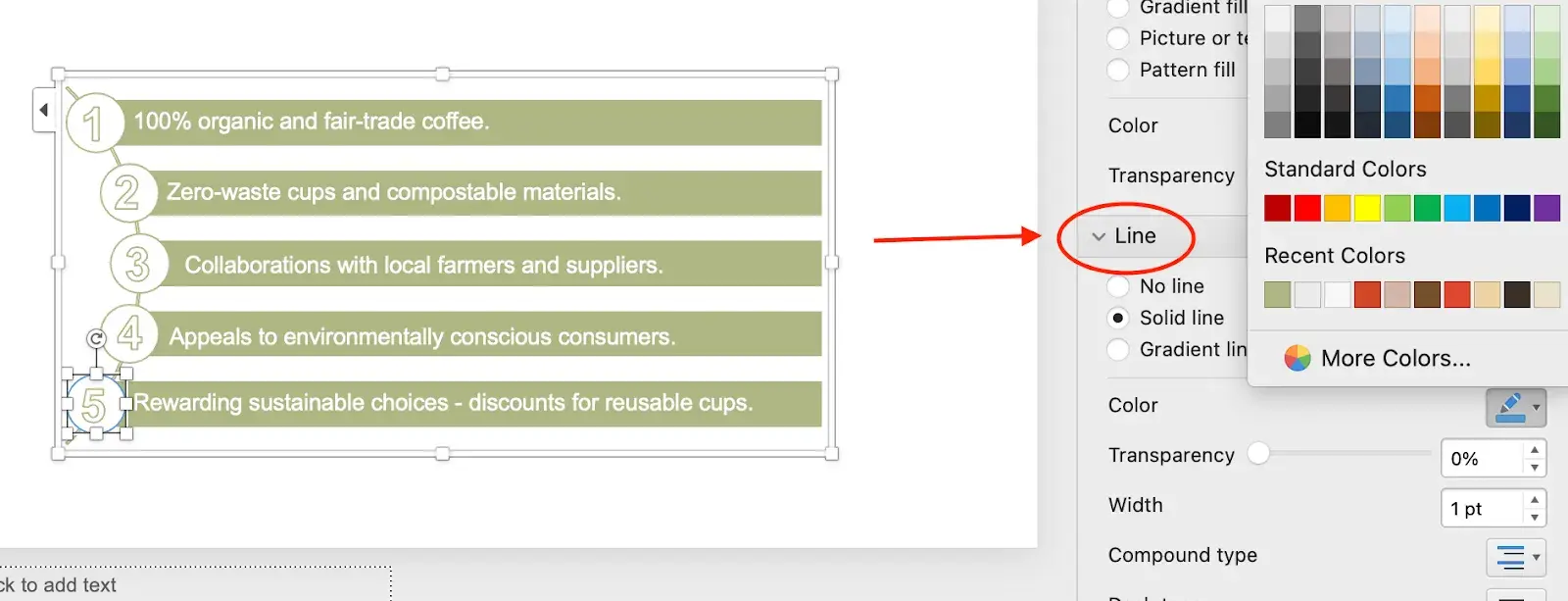 changing line colors in powerpoint —  how to create an infographic in powerpoint