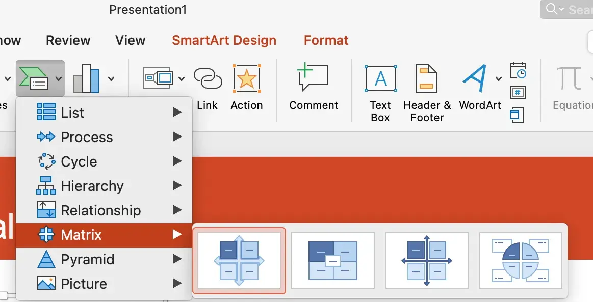 matrix feature in powerpoint —  how to create an infographic in powerpoint