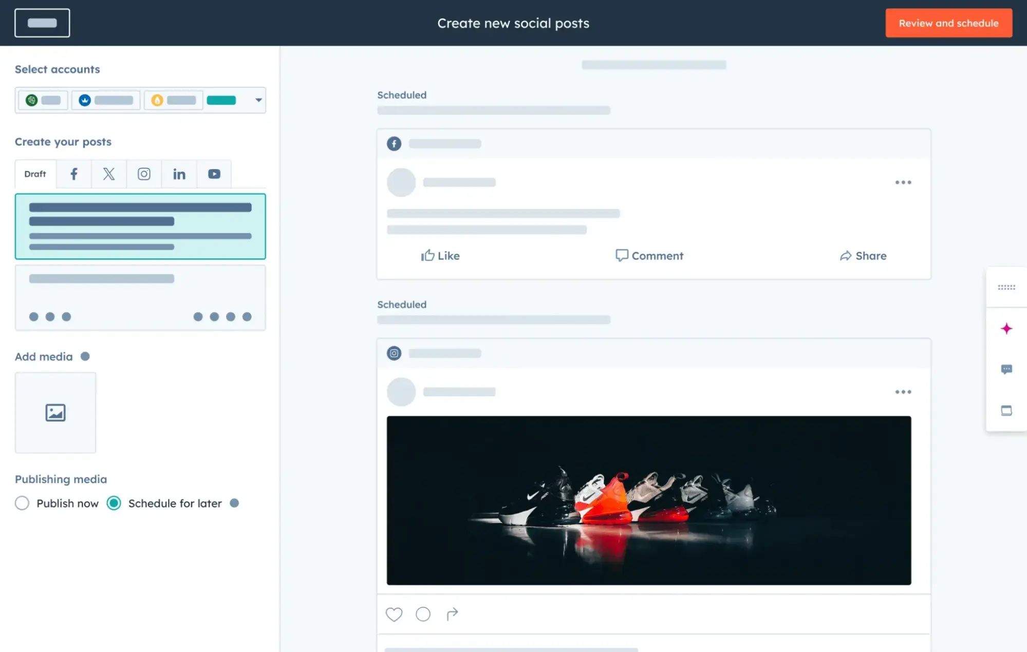 HubSpot's free social media tool